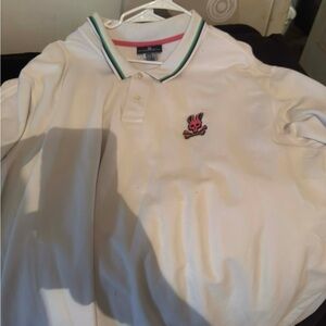 Psycho Bunny White Polo with Colorful Trim